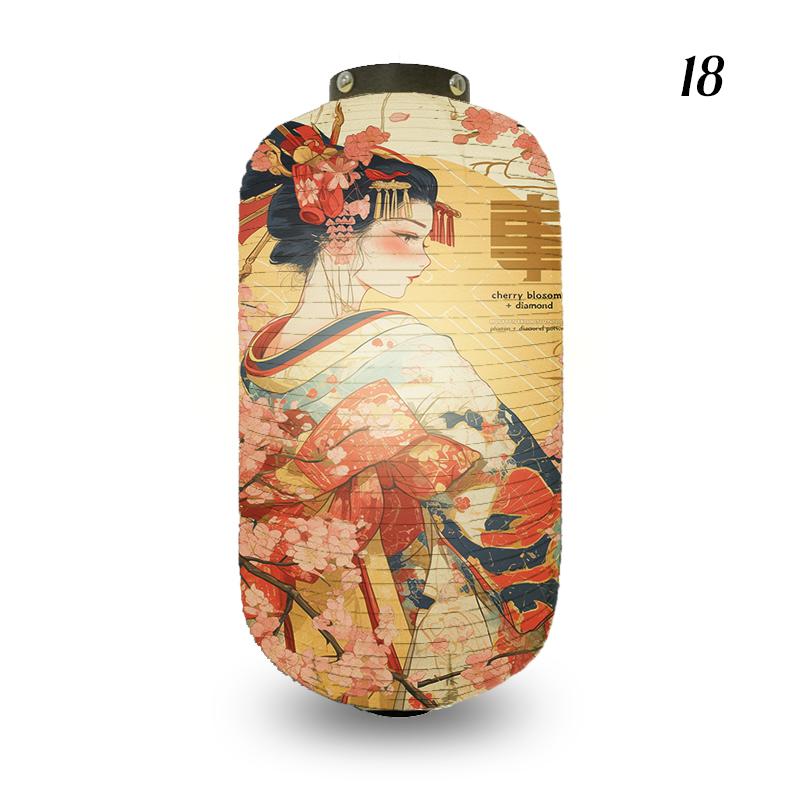 Traditional Style Cloth Lantern Japan Ukiyo-e Geisha Painting Lanterns Izakaya Sushi Shop Restaurant Party New Year Decoration