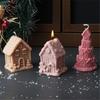 Silicone Moulds House Shape Candle Molds Ornament Christmas House Castings Molds Plaster Molds Epoxy Resin Molds