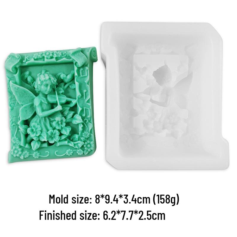 Retro Praying Angel Garden Fairy Silicone Mold for Soap, Candle, or Plaster Epoxy