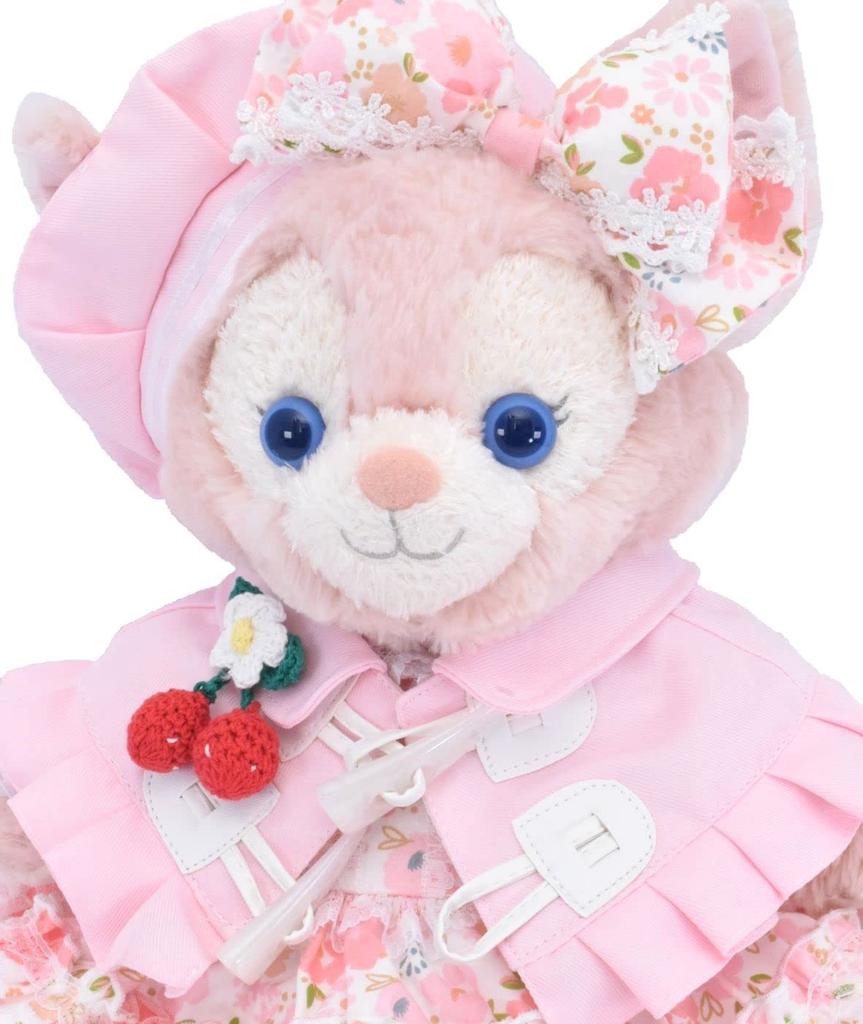Teddy Bear Mail Order Alice Linabelle Dress-Up Costume with Duffle Cape and Floral Print Dress (Pink) (Size Small)