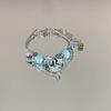 Retro Silver Heart & Butterfly Beaded Bracelet for Women - Versatile & Stylish European/American Jewelry