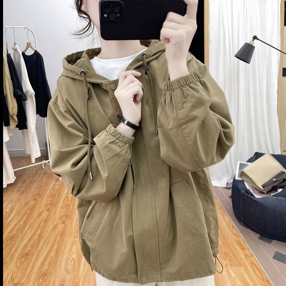 

Дизайн французской куртки большого размера Куртка Женская Весенне-осенняя Свободная куртка Куртка Супер хорошо выглядит XXXL хаки