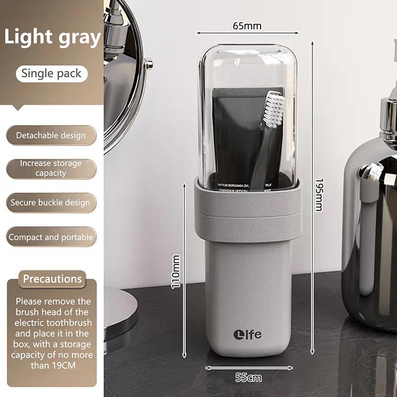 

Портативные стаканчики для зубных щеток с крышкой, пластиковые стаканчики для питья и чистки зубов, дорожные стаканчики для улицы, противоударный держатель для зубных щеток, стаканчики для полоскания рта серый