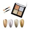 ALLMIRA Mirror Nail Powder 4 Color Palette Aurora Gel Nail Set Solid Gold Resin Nail Parts Solid Gold Pink (Mirror Powder 02)