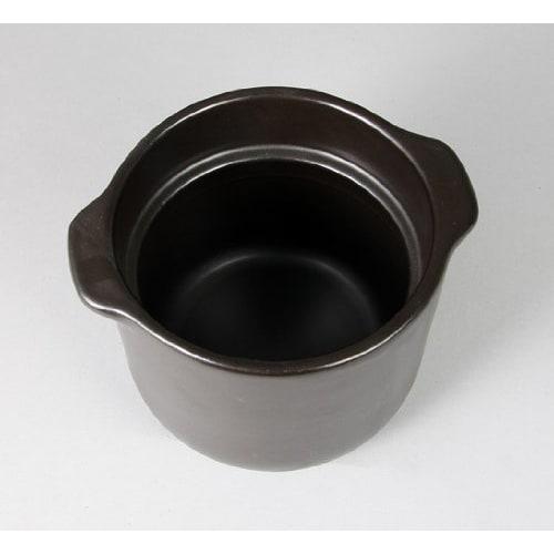 Sento Senga Pottery Microwave-Safe Rice Cooker, CeraCook (Double Lid), Black Glaze (1.5 Cups), 10-05