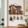 2D Flaches Haus Schlüsselanhänger Holz Dekorative Schlüsselaufhänger Geschenke Wand Schlüsselregal Heimwanddekoration
