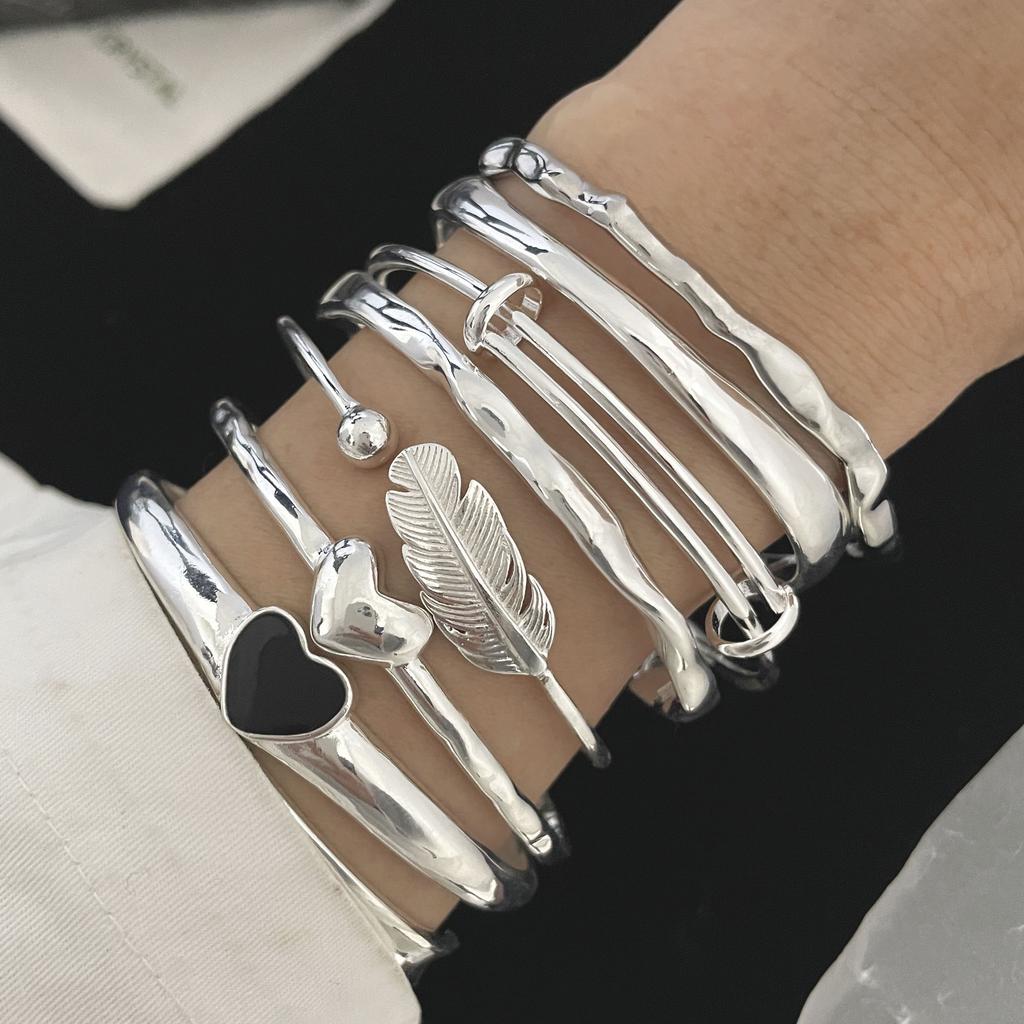 100% Massives 925 Sterling Silber Metallarmband für Damen Herren Vintage Handgefertigt Schlicht Geburtstag Geschenk S-B451