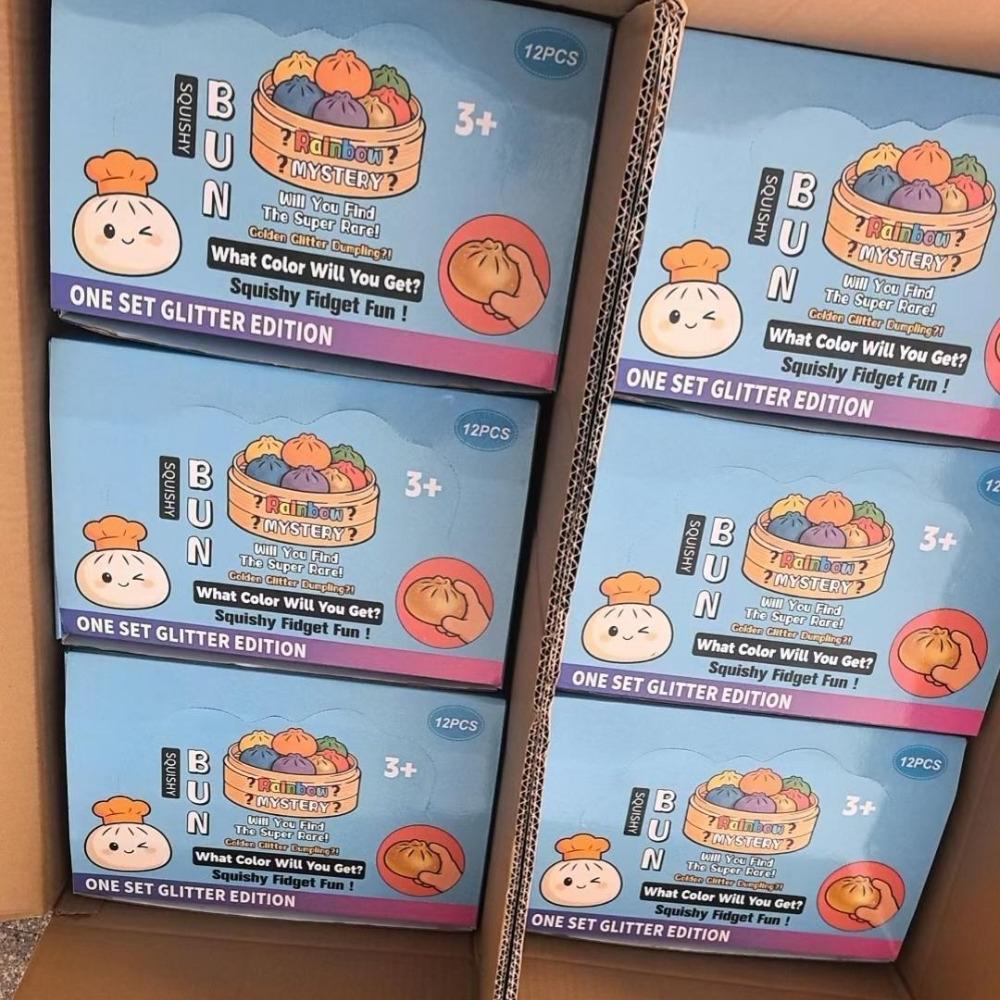 Bambu Buharda Pişirme Tenceresi ile Gerçekçi Dev Mantı Sıkma Oyuncak Yumuşak TPR Hamur Topu Stres Giderici Fidget Oyuncak Yaratıcı Komik Hediye