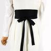 Chinese Traditional Embroidery Waist Band Wide Black Waist Belt Dress Decor Hanfu