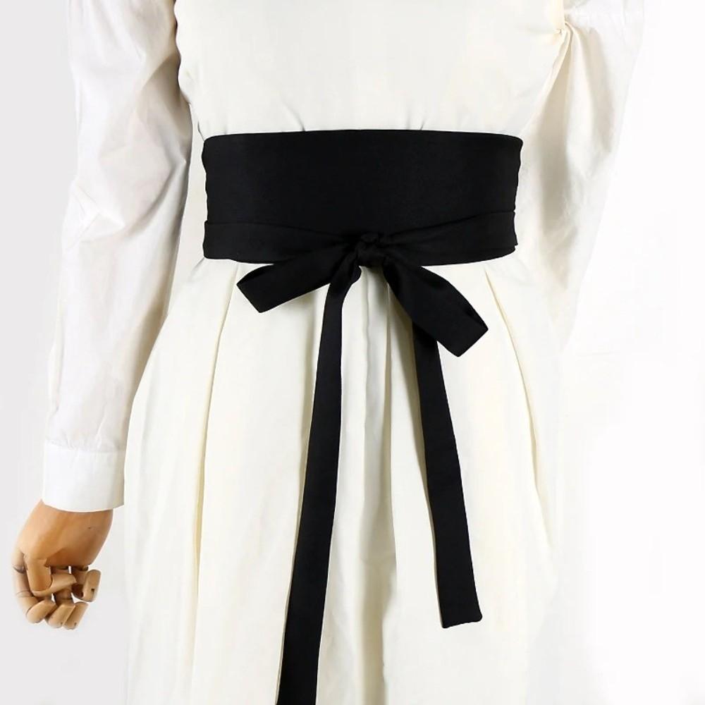 Chinese Traditional Embroidery Waist Band Wide Black Waist Belt Dress Decor Hanfu