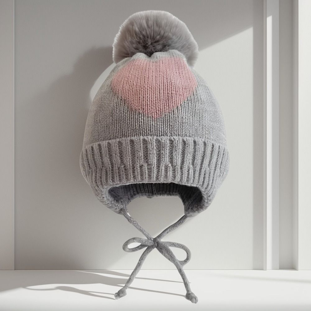 0-3 Jahre Weiche Baby-Strickmütze Plüschball Mützen Winddichte Wintermütze Neugeborene Kleinkinder
