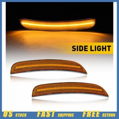 Front Bumper Side Marker Lights Lamps For 2015-23 Chrysler 300C 300 Smoked Lens