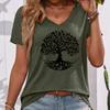 Damen-T-Shirt mit V-Ausschnitt und kurzen Ärmeln