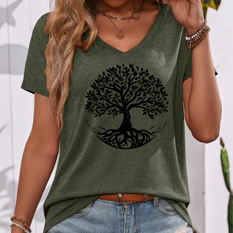 Women s V-neck short-sleeved T-shirt S