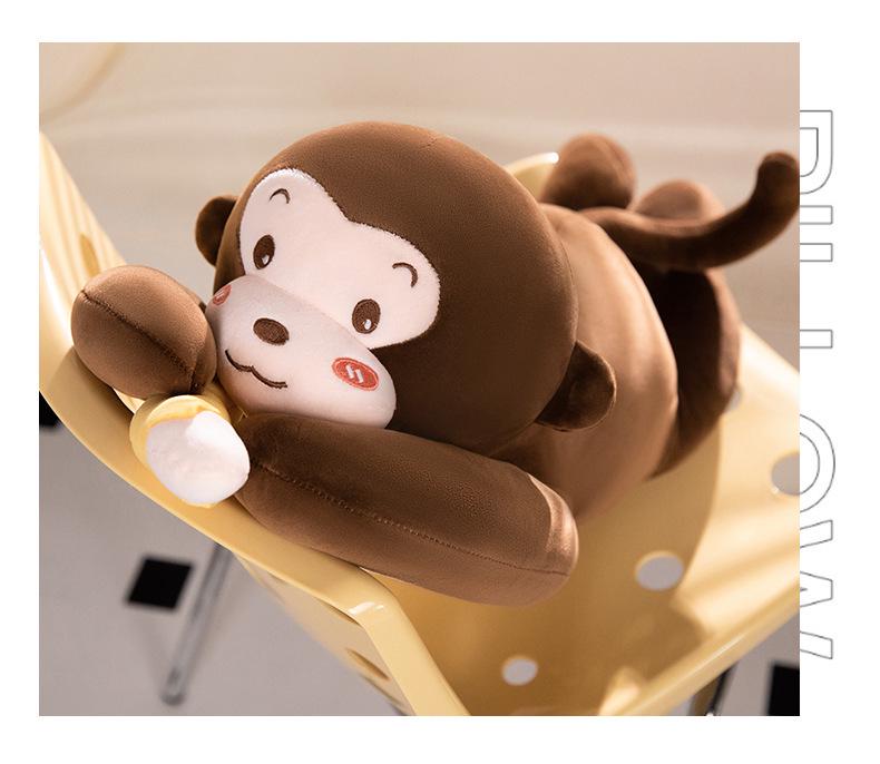 Cute Banana Monkey Plush Toy & Pillow with Long Arms - Multifunctional Curtain Holder