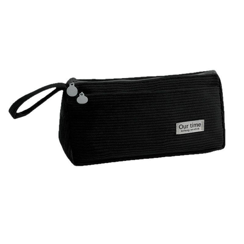 Corduroy Pencil Case Multifunctional Large Capacity Stationery Pen Case Solid Color Stationery Box Stationery For School Use