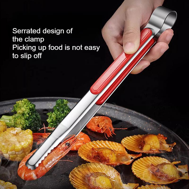 Kitchen Food Tongs Thickened Multi-purpose Food Clip Steak Buffet Barbecue Salad Clamp Non-Slip Cooking Tweezers Buffet Utensils