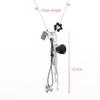 Colorful  Heart Tassel Pendant Necklace For Women Girls Spotted Squares Charm Long Chain Neck Jewelry Gift