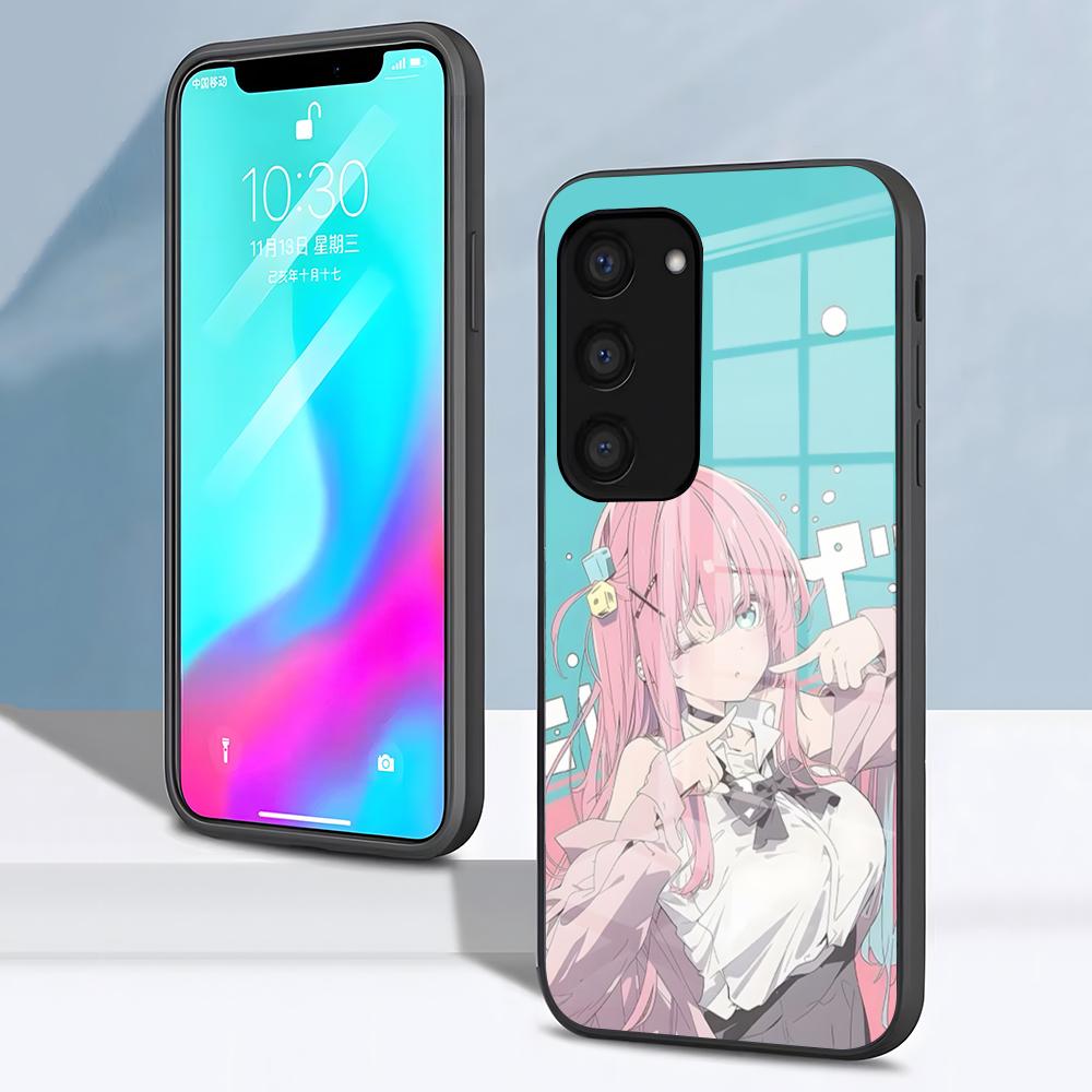 

B-Bocchi The Rock H-Hitori Gotoh Phone Case For Samsung S26 S25 S24 FE S23 S22 S21 Plus S20 Ultra Note20Ultra Black Glass Cover Galaxy S23