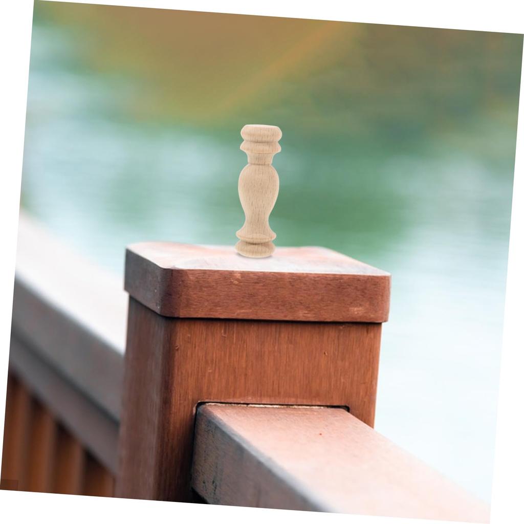 HOMSFOU Unpainted Solid Wood Round Column Spindles for Small Roman Columns for DIY Furniture x x 10-Piece Baluster, Staircases, Crafts, 2.4" 0.7" 0.7"