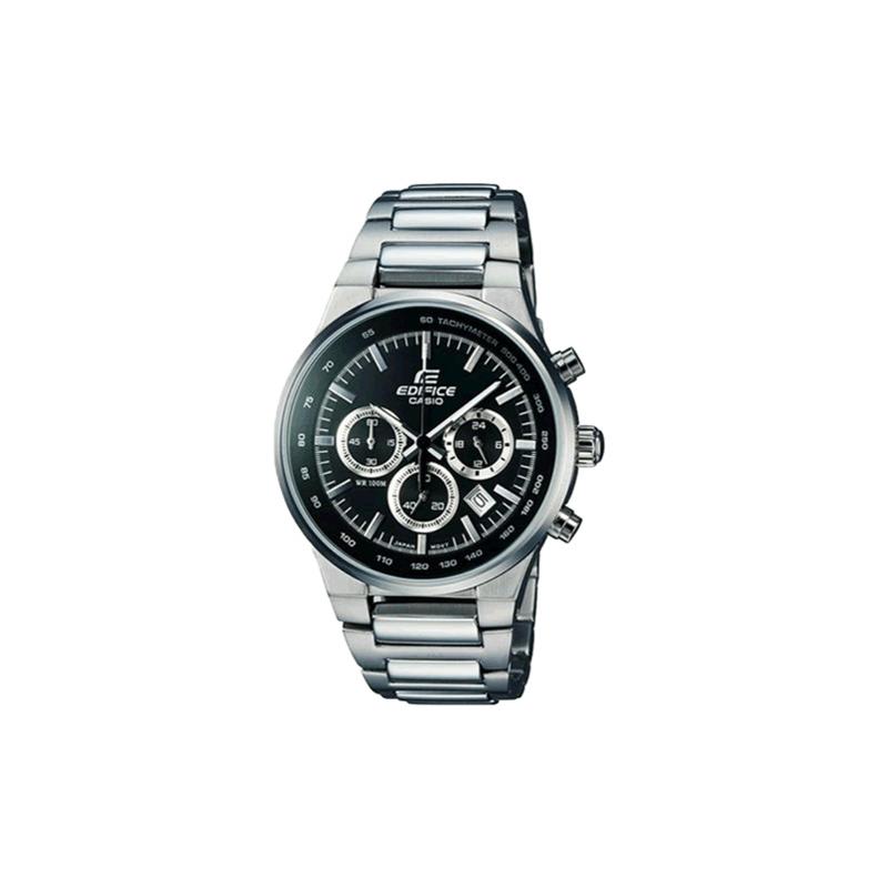 

Casio EDIFICE simple casual fashion watch quartz movement stainless steel strap Japanese and Korean watch men s watch black dial EF-500BP-1A чорний