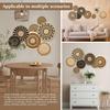 PieJoFpy 7 Pack Boho Wall Art - Seagrass Rattan Wicker Hanging Baskets, Round Flat Wall Decor