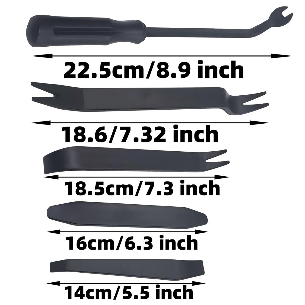 5Pcs Universal Trim Removal Tool Kit, No Scratch Plastic Pry Tool Kit-Interior Door Panel Clip Fastener Removal Set for Vehicle