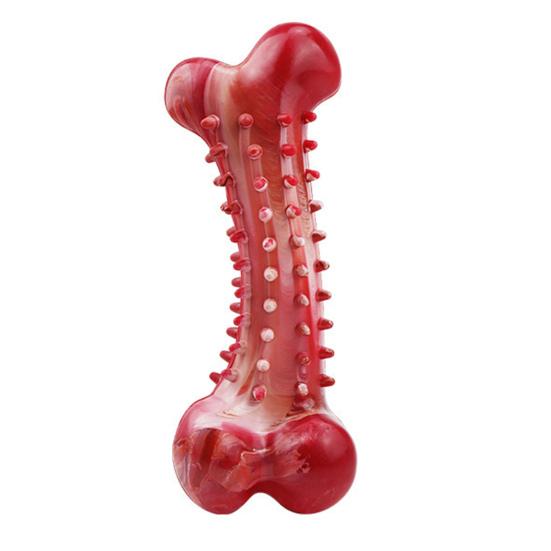 

Игрушка-жевалка из натурального каучука для собак, кость для чистки зубов со вкусом говядины, облегчение при прорезывании зубов, безопасная игрушка для собак крупных пород 1pc