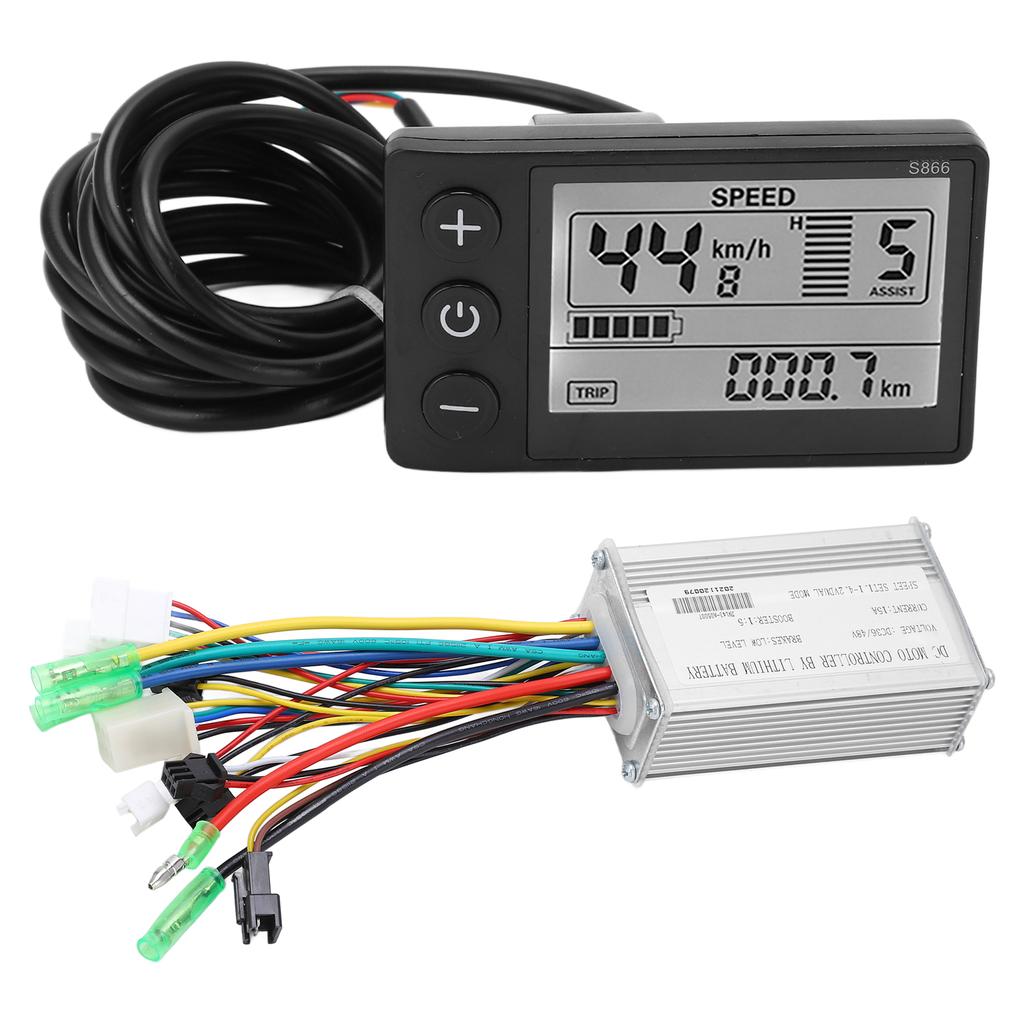 36V 48V 250W 350W 15A Brushless Motor Controller LCD866 Display Panel Electric Bicycle Brushless Controller Kit