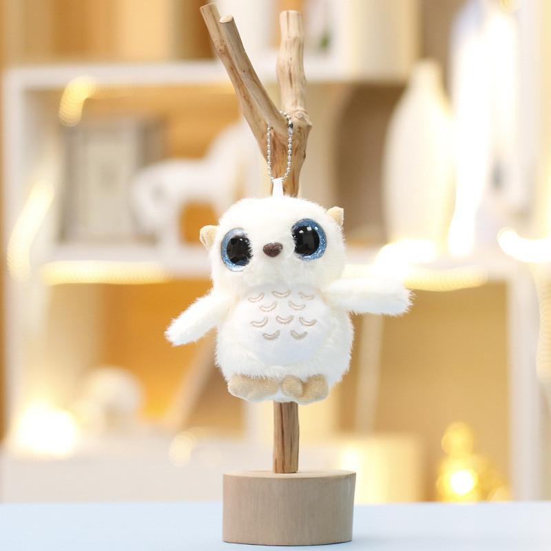 Plush Owl Keychain With Soft Short Plush For Kids And Collectors белый