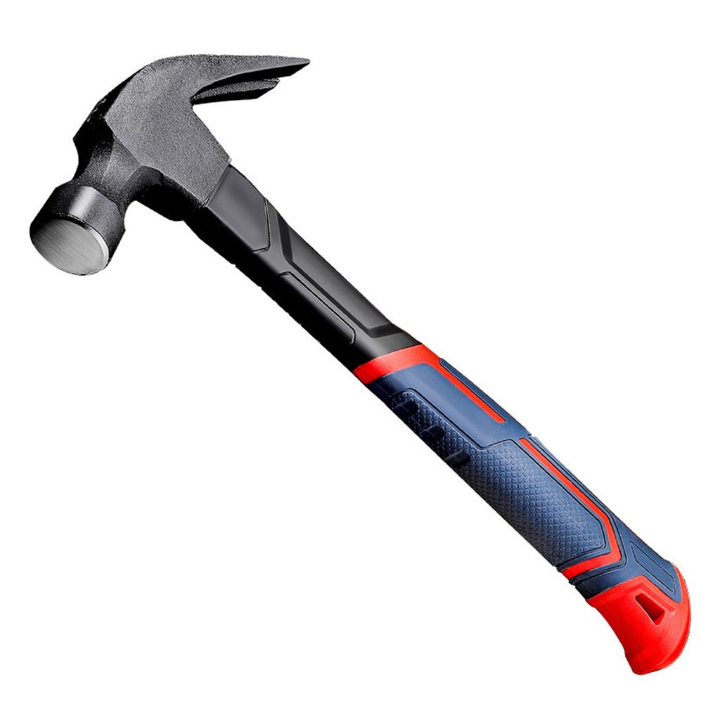 Ergonomic Claw Hammer 400g Carbon Steel Head with Fiberglass Handle for Carpentry Woodworking Construction Task Projects
