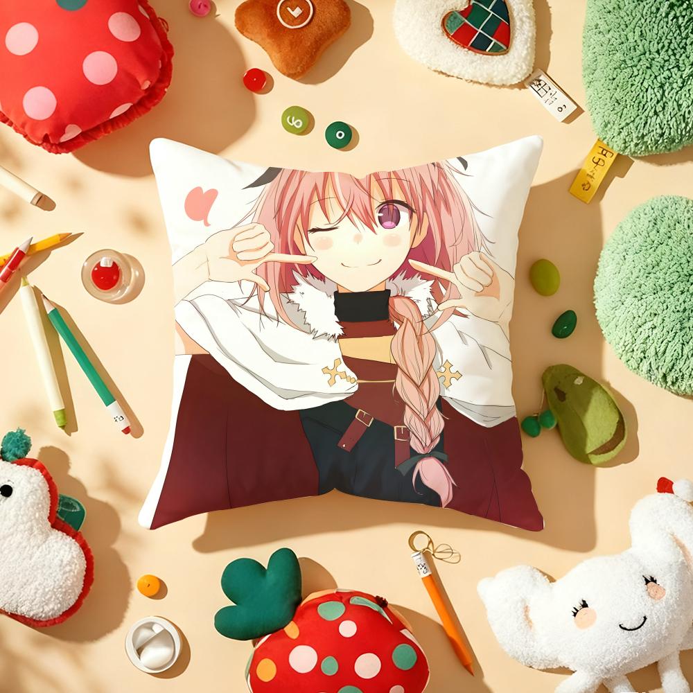 F-Fate A-Apocrypha Astolfo Anime Pillow Case Plush Fabric Soft Double-Sided Printed Sofa Warm Winter Home Gift Cushion Cover