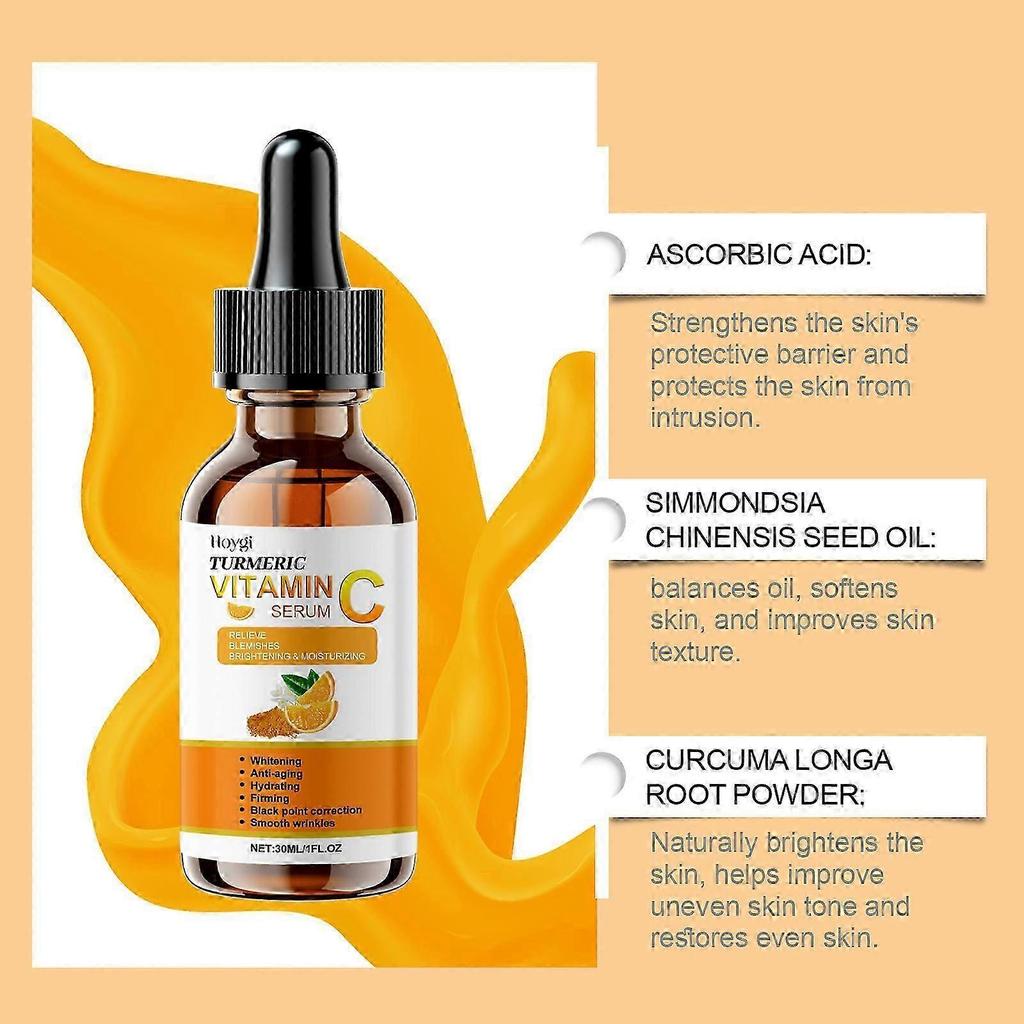Vitamin C Facial Essence - Hydrating, Brightening, Anti-Wrinkle Serum with Jojoba Oil & Turmeric - 30ml