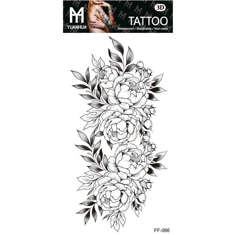 Plain Flower Bohemian Blue Rose Mermaid Waterproof Tattoo Sticker Simulation Water Transfer Sample Sticker