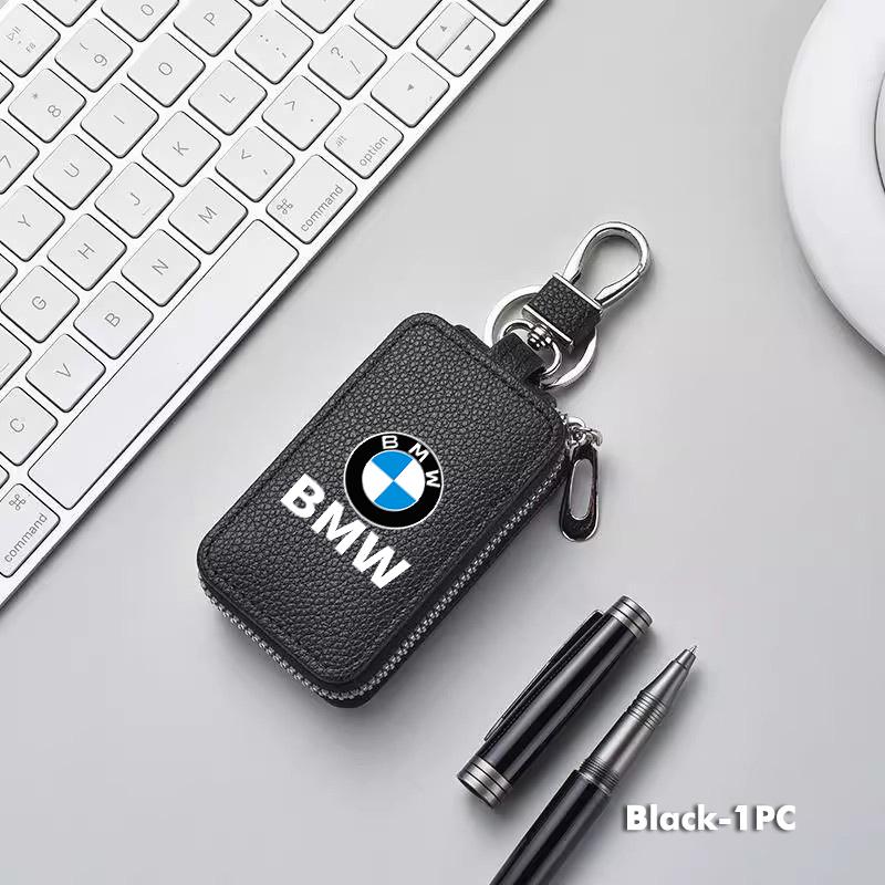 

Leather Car Key Bag Keychain Zipper Cover Wallet Accessories For BMW M 1 3 4 5 6 7 Series M3 M6 F01 F02E34 E36 E70 F10 X6 X1