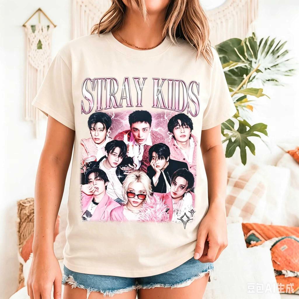 2026 KPop Retro Stray Kids Do It T-shirt Men and Women Summer Cotton Clothing Casual Fashion Round Neck Short Sleeved Tee Streetwear Loose Tops