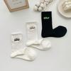 Golf Letter Embroidered Cotton Socks Black And White Wind Street Men And Women Couples Medium Stockings Sports Socks Tide
