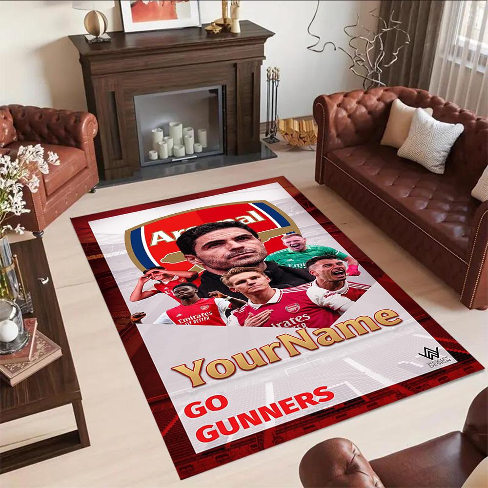 Arsenal Customized Name Floor Rug Office Rug Perfect for Playrooms Kitchen Outdoor Foyer Antislip Carpet Anime Office Decor Perfect Gift for Women/Men