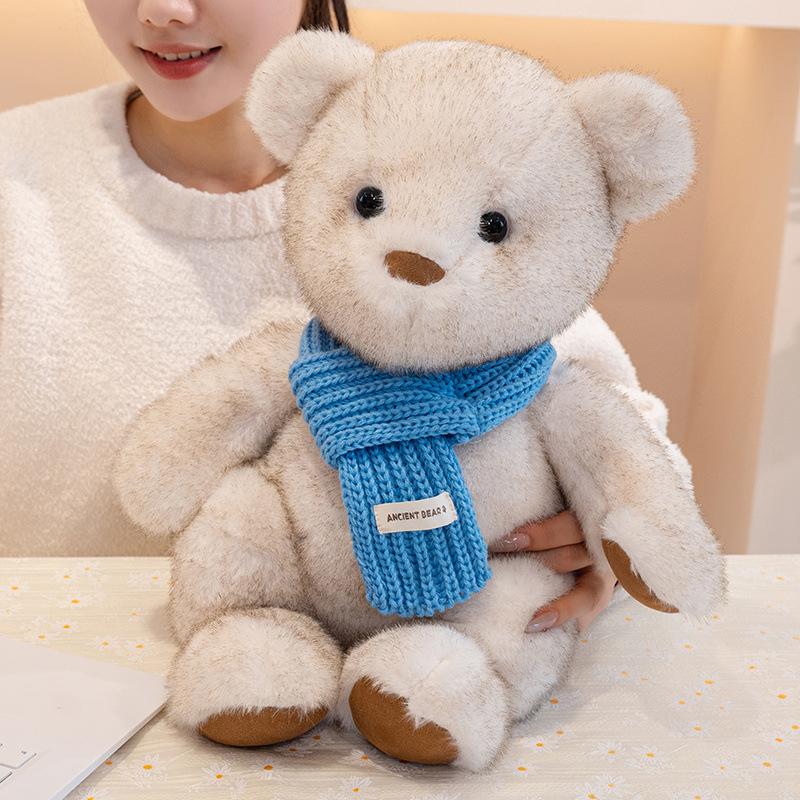 Scarf Teddy Bear Plush Toy Scarf Bear Sleeping with Rag Doll Girlfriend Children's Birthday Gift Bear Doll