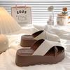 2025 spring and summer new retro fashion bag head half slippers women's muffin thick sole comfortable versatile lazy beach shoes