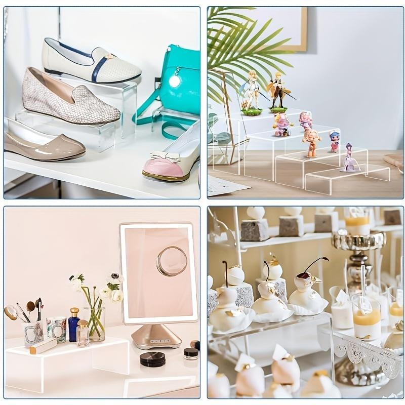 5pcs/Set Large Acrylic Rectangular Transparent Display Stand Cupcake Holder, Display Stand, Dessert Holder Halloween Gift