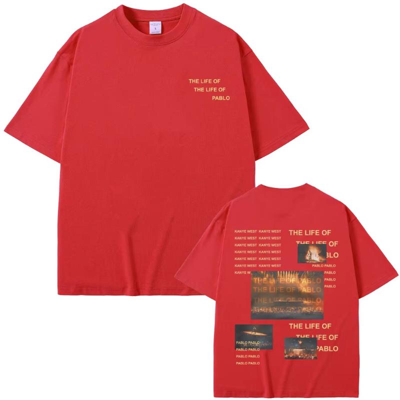 Best Famous Rapper Kanye West The Life of Pablo Graphic Tshirt Unisex Hip Hop Fashion Vintage Tshirts Unisex Loose Oversized T Shirt