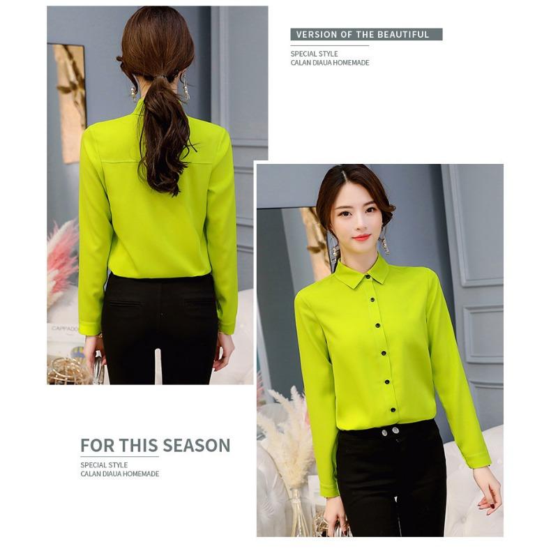 HNXC Spring Summer Fitted White Shirt for Women, Long-sleeved Student Professional Wear, Workwear Base Shirt, Work Clothes