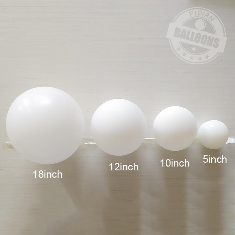 Jättevita Runda Ballonger 5-36 Tum Bröllop Latex Helium Pastell Matt Ren Vit Ballonger Båge Girlang Födelsedag Dekoration Globos