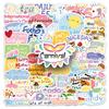 50 Original English Festival Cartoon Stickers for Phone Cases, Water Bottles, Books, and More