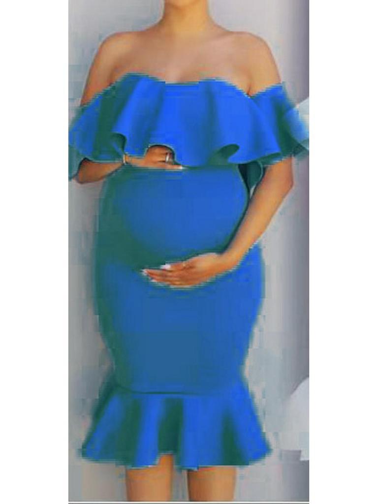 Mermaid Bodycon Skirt with Lotus Leaf Hem