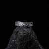 Adjustable Open Ring Men Women Vintage Chinese Calligraphy Style Geometric Band Copper Jewelry
