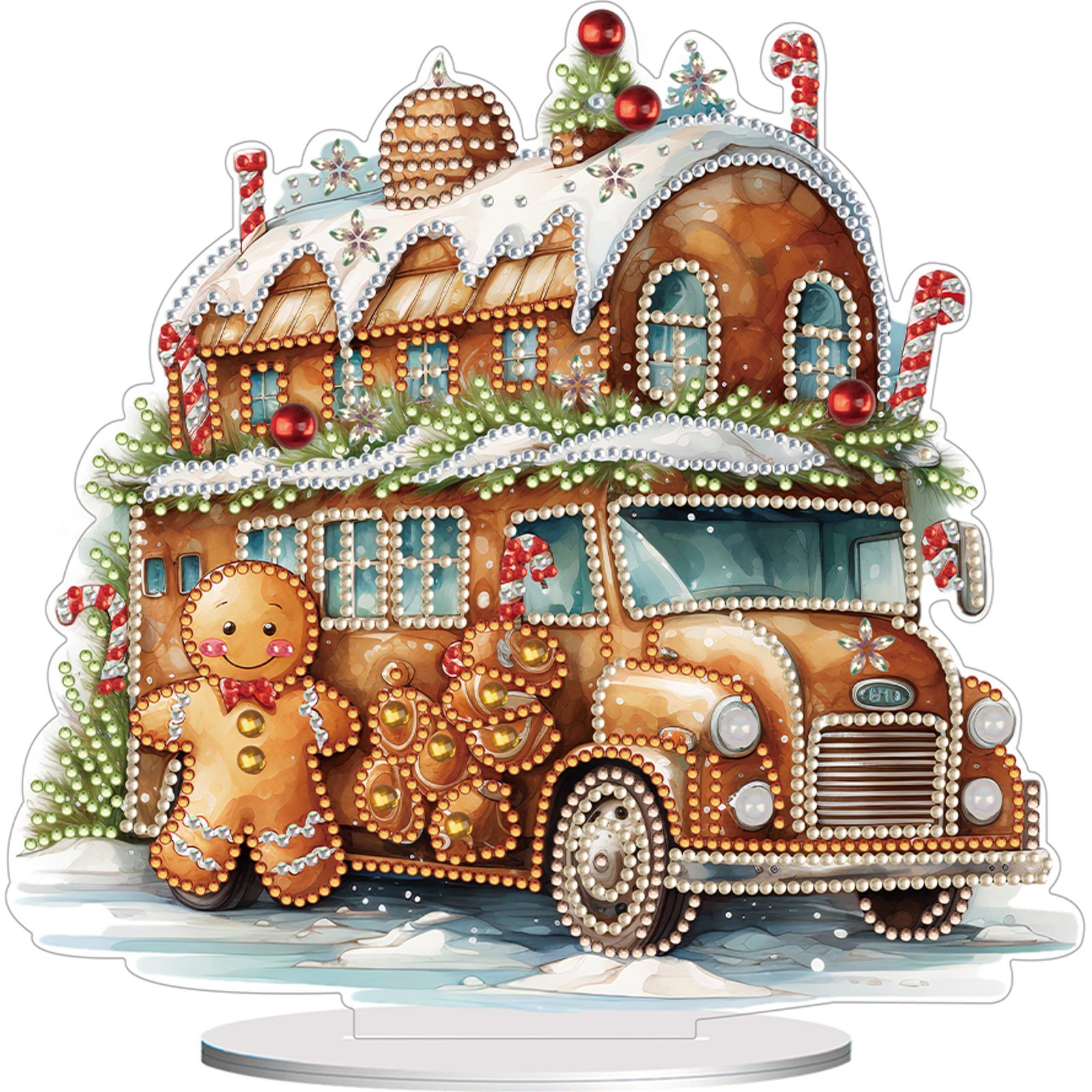 

2D Flat Christmas DIY Diamond Painting Desktop Decorations Double-Sided Printed Single-Side Drill for Home Office Desktop Decor