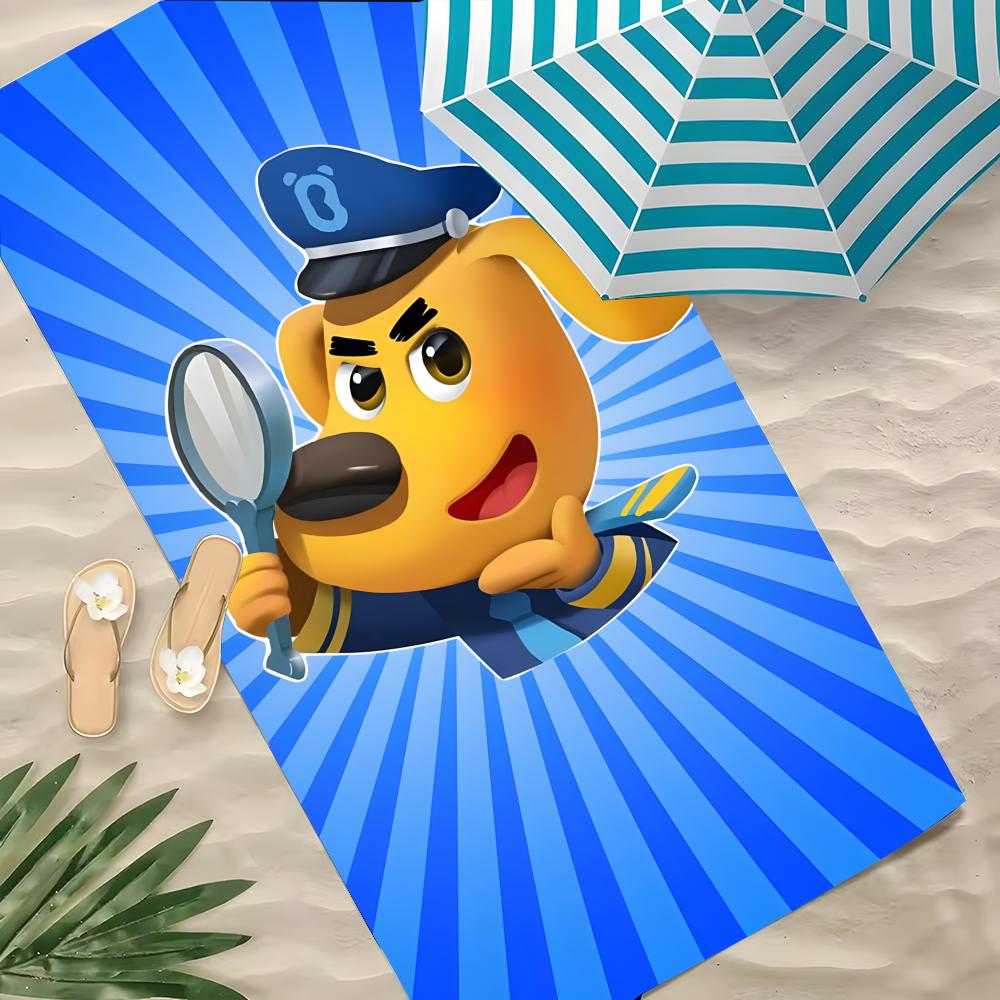 S-Sicherheitssheriff Labrador Handtuch Polyester Strandhandtuch Schnelltrocknend Sandfrei Badetuch für Sommer Pool Reise Urlaub