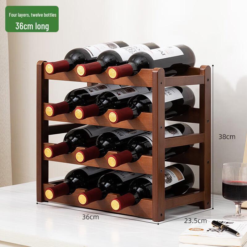 Pabei 4-Tier 12-Bottle Desktop Wine Rack